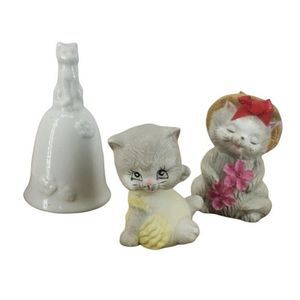 Cat‎ bells figures vintage 1980s home decor pieces